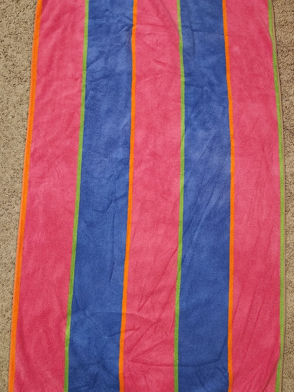 Vintage Terri Tori Striped Beach Towel Colorful Cotton Brazil